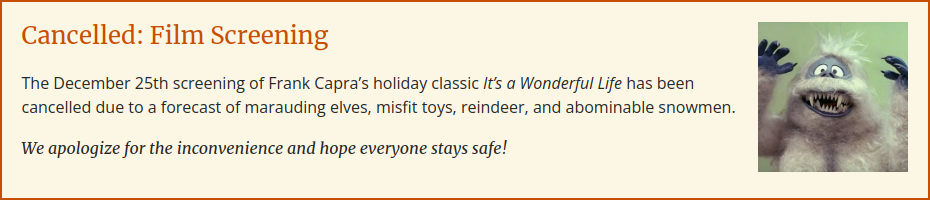 Announcement screenshot.