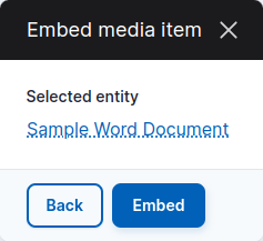 Selected embed media