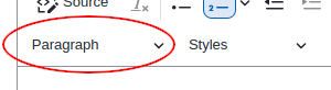 the format menu.