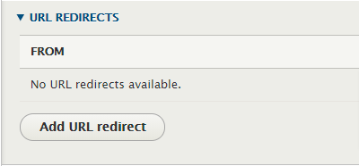 URL Redirect tab
